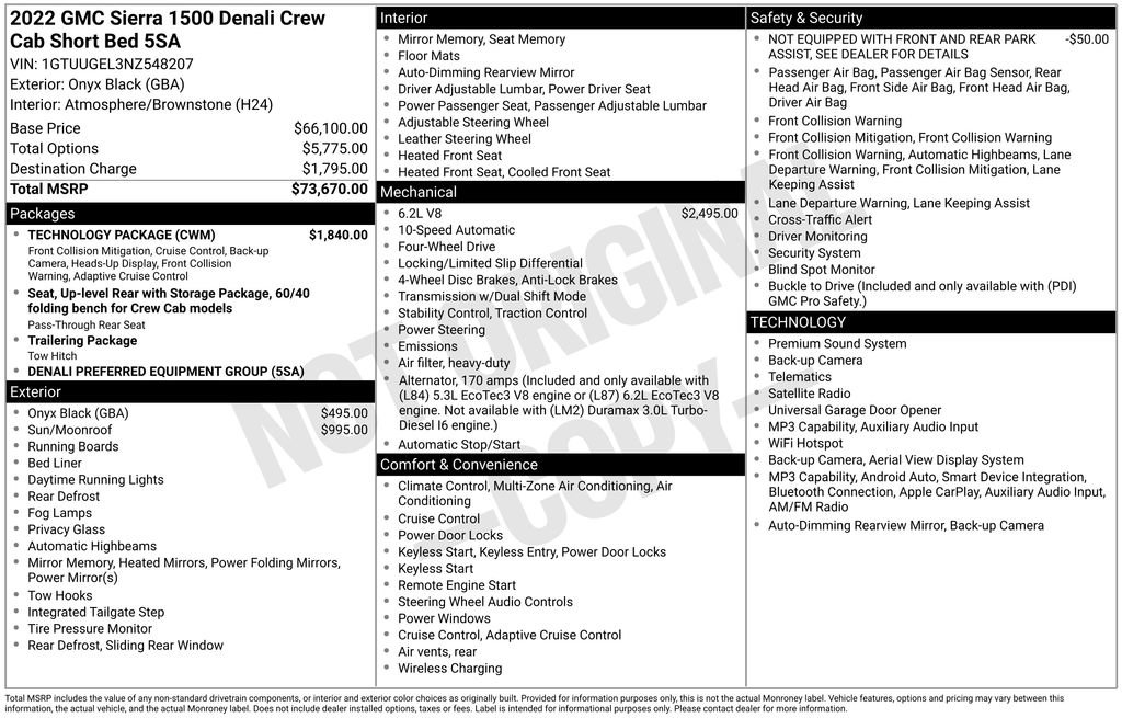 Used 2022 GMC Sierra 1500 Denali w/ Technology Package AWD/4WD image 8