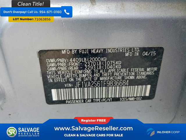 Used 2015 Subaru WRX STI Limited AWD/4WD image 16