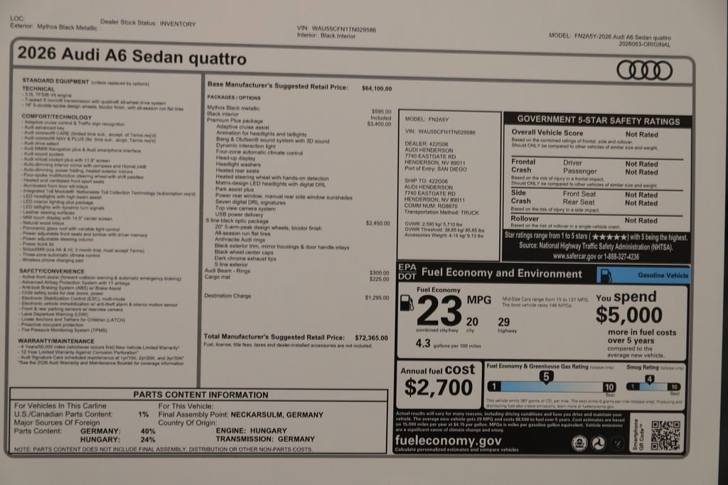 New 2026 Audi A6 Premium Plus image 31
