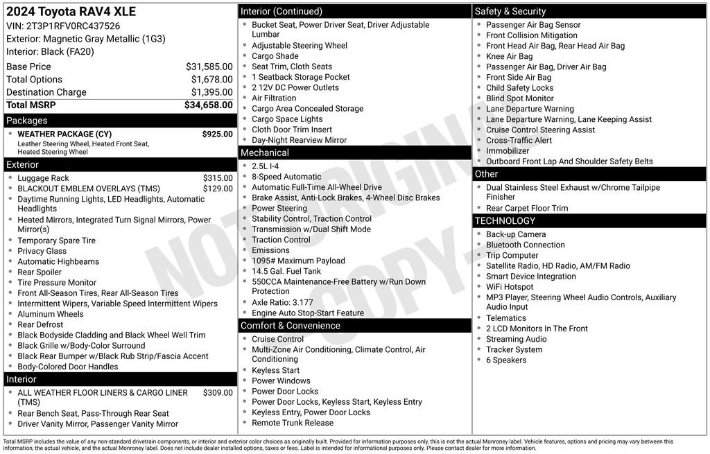 Certified 2024 Toyota RAV4 XLE w/ Weather Package AWD/4WD image 33