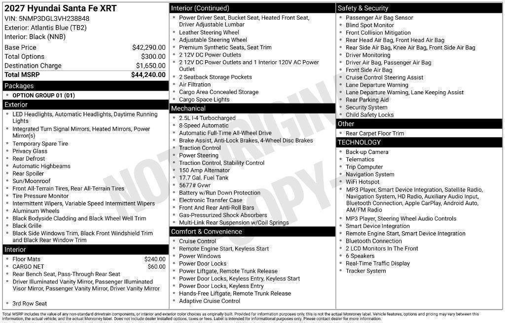New 2027 Hyundai Santa Fe XRT AWD/4WD image 92