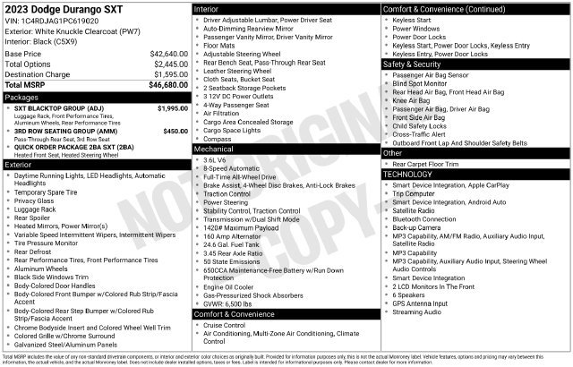 Used 2023 Dodge Durango SXT w/ SXT Blacktop Group AWD/4WD image 28