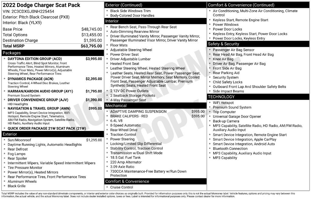 Used 2022 Dodge Charger Scat Pack w/ Daytona Edition Group RWD image 43