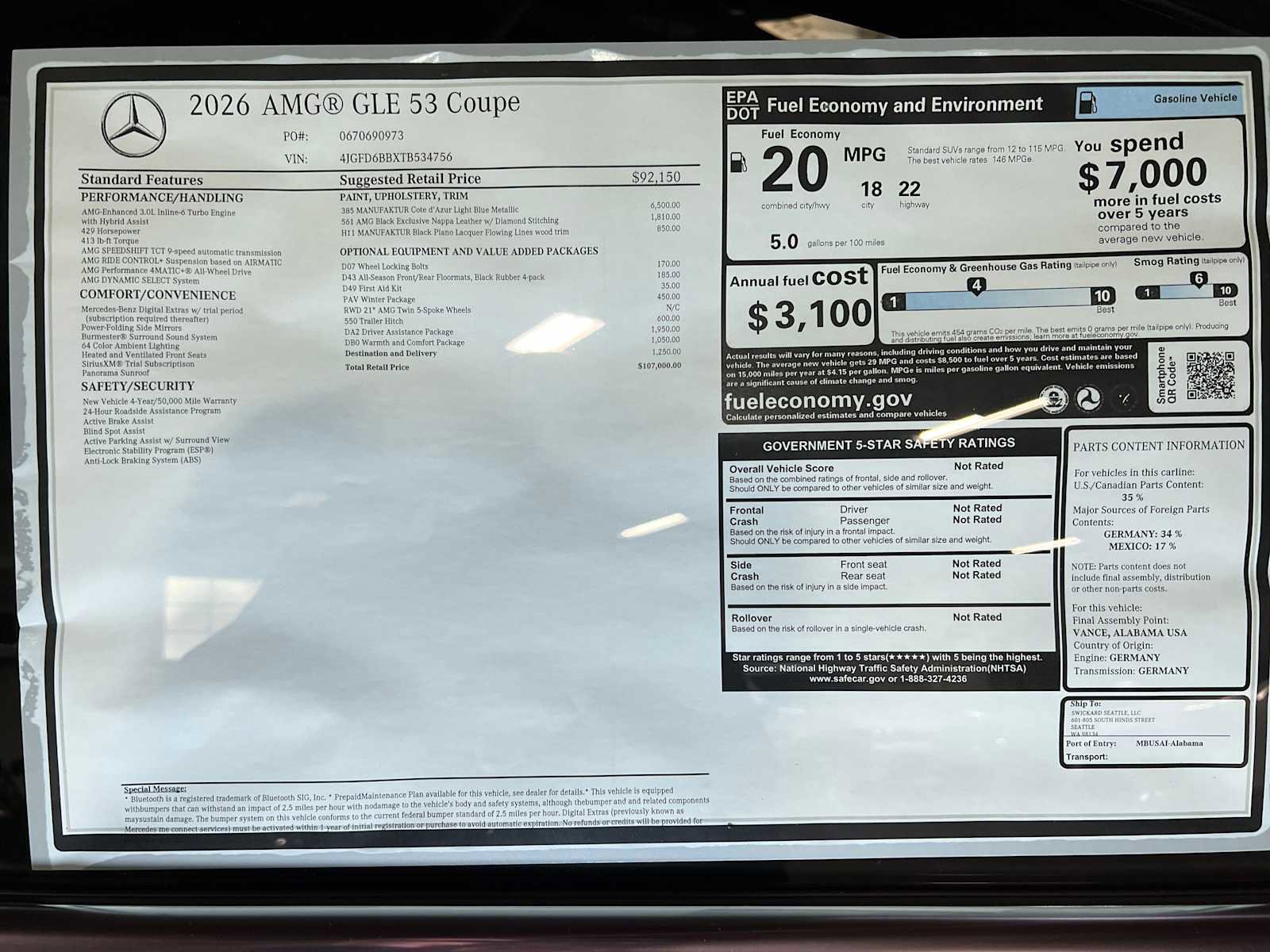 New 2026 Mercedes-Benz GLE 53 AMG 4MATIC Coupe image 43