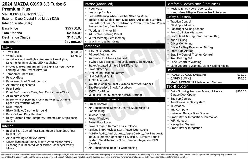 Used 2024 MAZDA CX-90 3.3 Turbo S w/ Premium Plus image 10