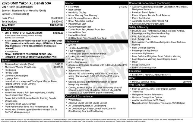 New 2026 GMC Yukon XL Denali w/ Sun & Power Step Package image 4