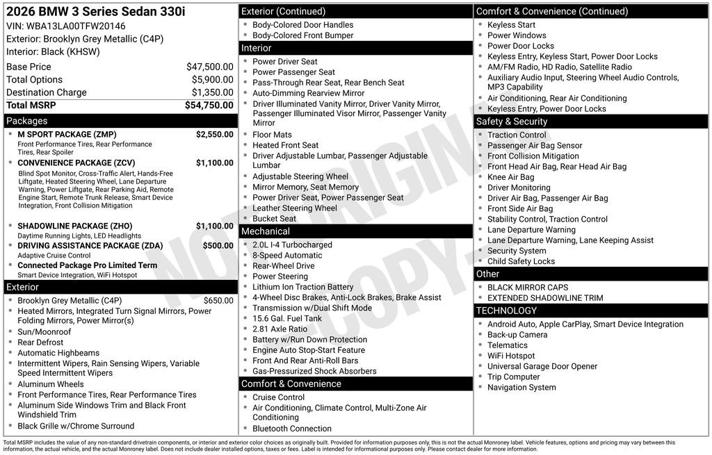 New 2026 BMW 330i Sedan RWD image 29