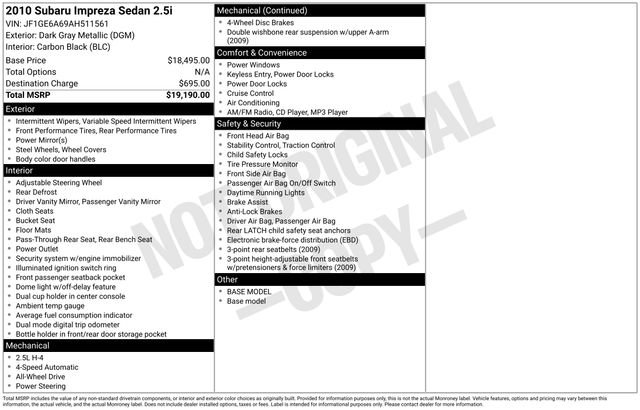 Used 2010 Subaru Impreza 2.5i image 6