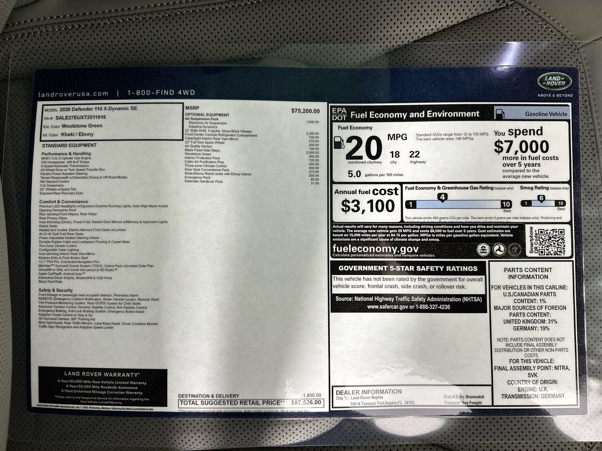 Used 2026 Land Rover Defender 110 X-Dynamic SE image 28