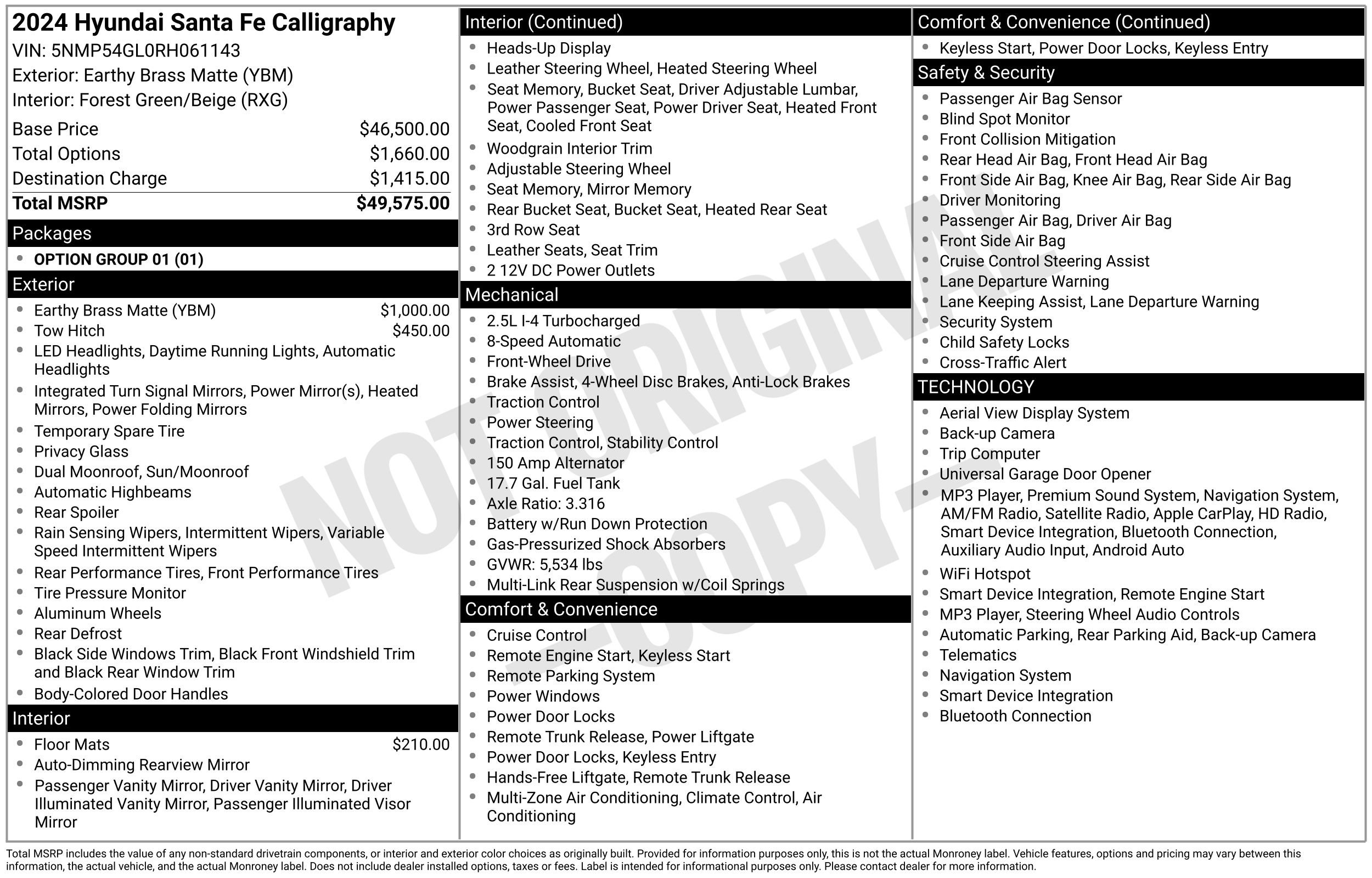 Used 2024 Hyundai Santa Fe Calligraphy FWD image 2