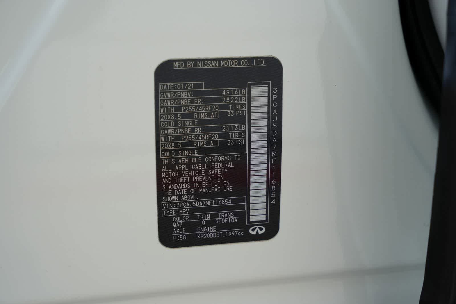 Used 2021 INFINITI QX50 Autograph w/ Premium White Leather Package FWD image 25