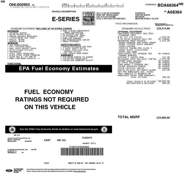 Used 2011 Ford E-450 and Econoline 450 Super Duty w/ Motorhome Prep Pkg RWD image 19