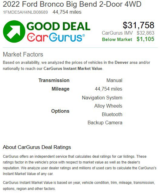 Used 2022 Ford Bronco Big Bend AWD/4WD image 3