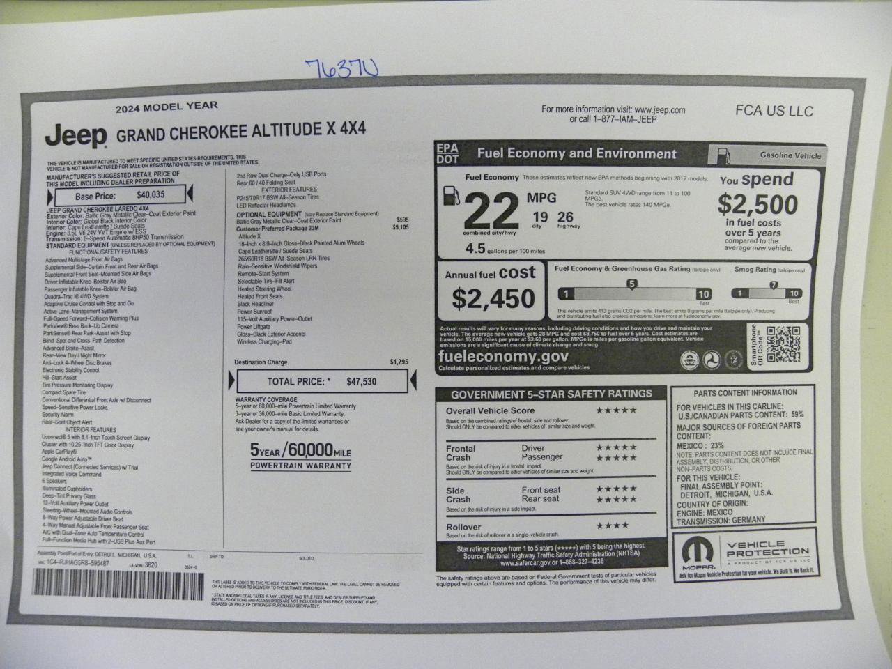 Used 2024 Jeep Grand Cherokee Altitude AWD/4WD image 21