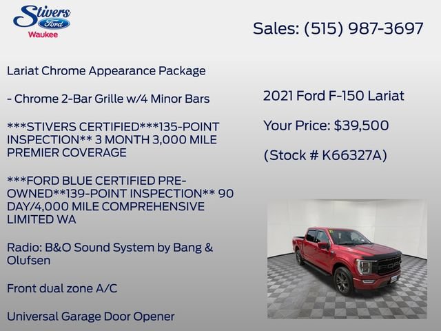 Certified 2021 Ford F150 Lariat w/ Equipment Group 502A High AWD/4WD image 28