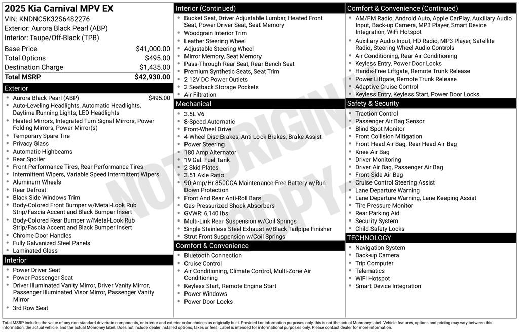 Used 2025 Kia Carnival EX image 5