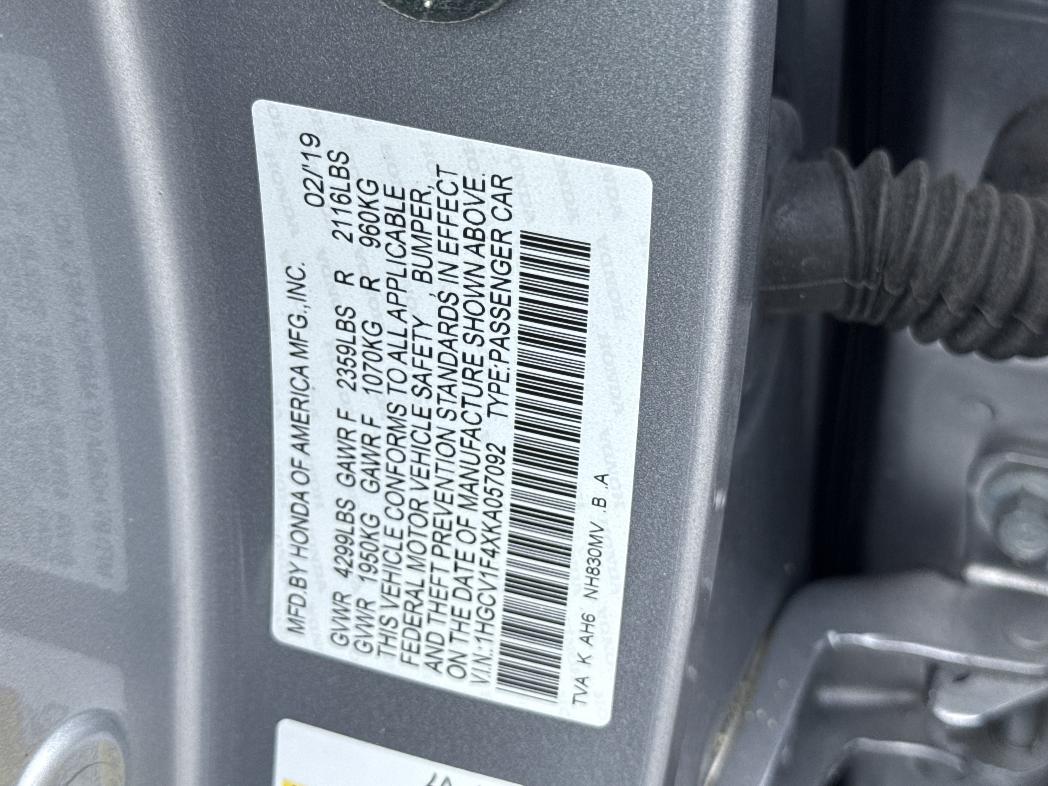 Certified 2019 Honda Accord EX image 42