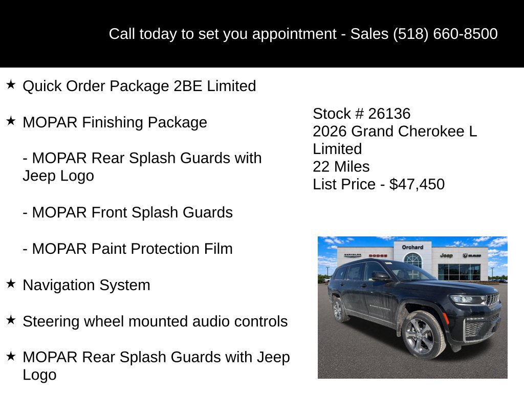 New 2026 Jeep Grand Cherokee L Limited w/ MOPAR Finishing Package AWD/4WD image 5