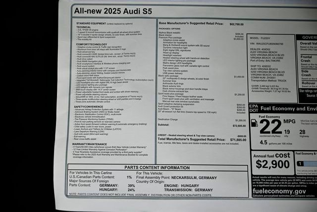 New 2025 Audi S5 Premium Plus AWD/4WD image 39