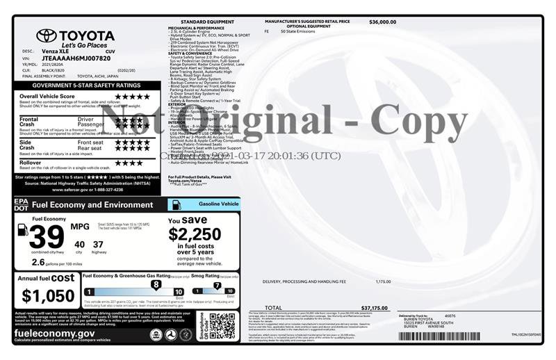 Used 2021 Toyota Venza XLE image 3