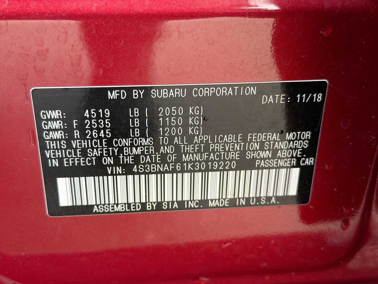Used 2019 Subaru Legacy 2.5i Premium image 29