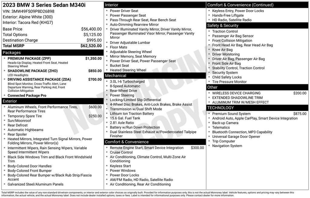 Used 2023 BMW M340i w/ Premium Package RWD image 6