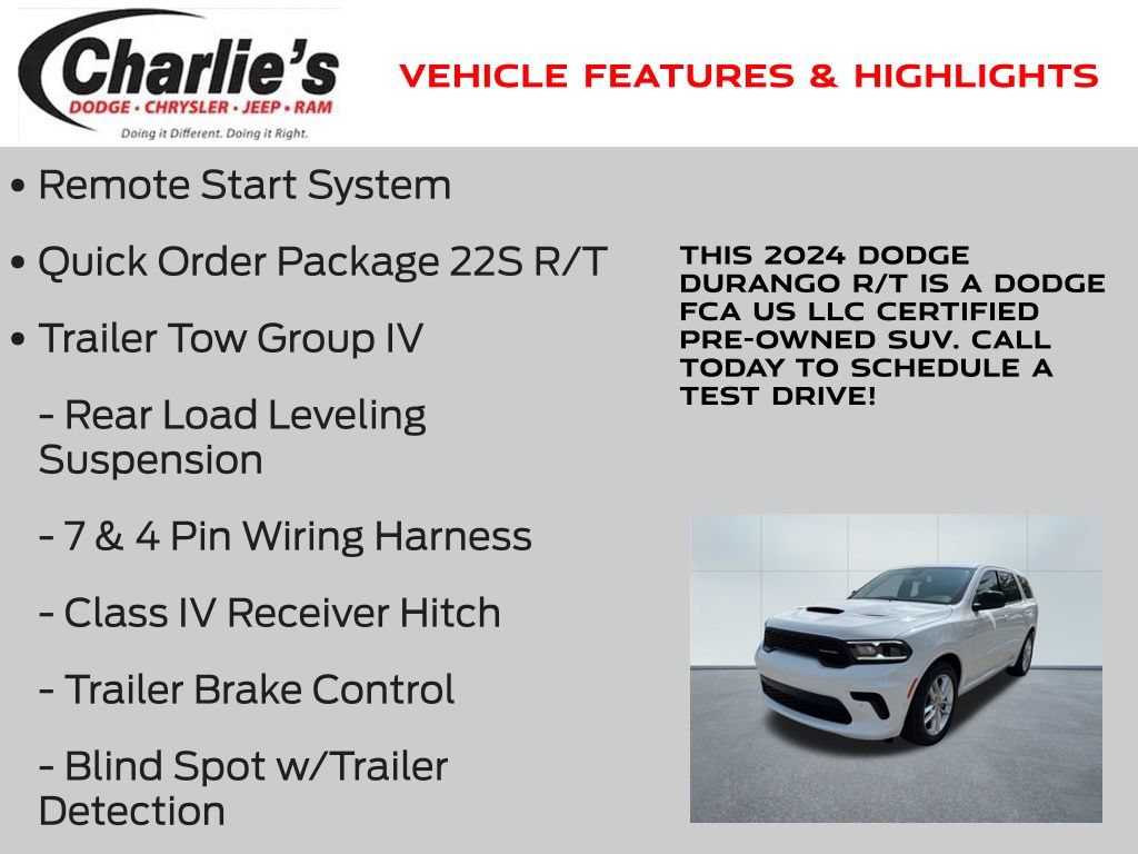 Certified 2024 Dodge Durango R/T w/ Trailer Tow Group IV AWD/4WD image 13