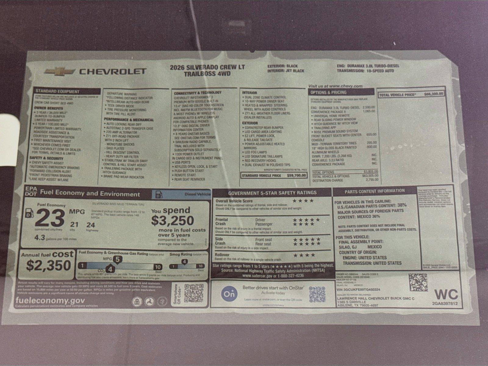 New 2026 Chevrolet Silverado 1500 LT Trail Boss w/ Convenience Package II AWD/4WD image 19