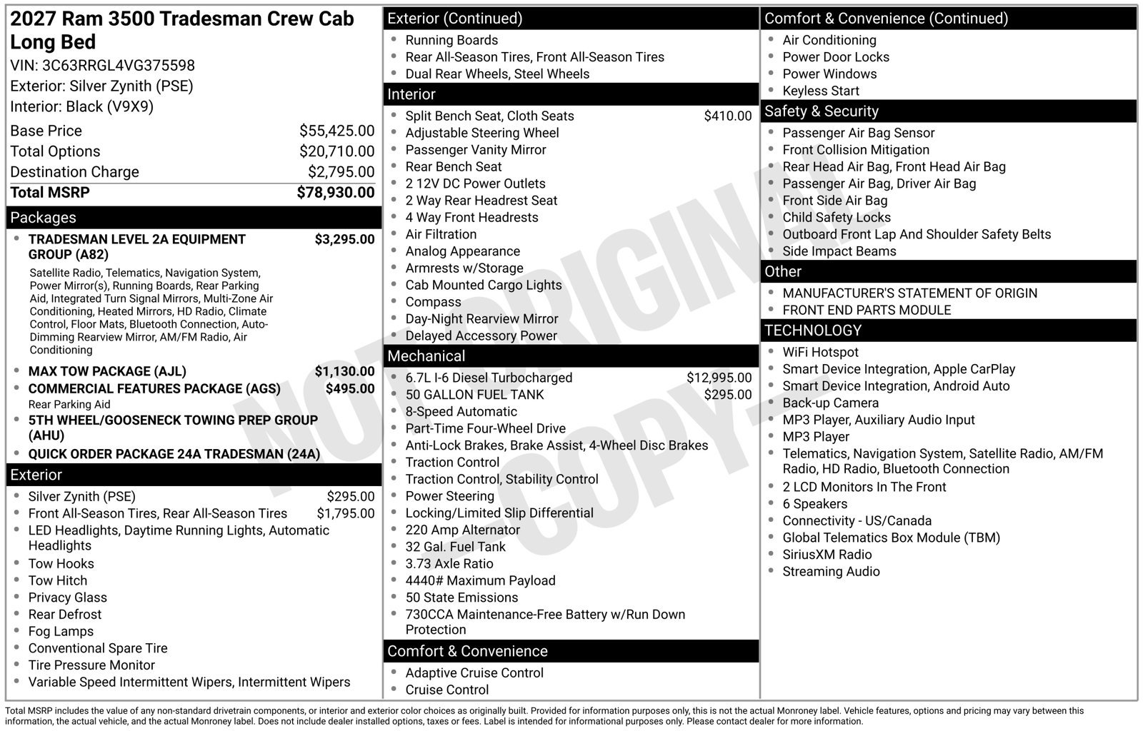 New 2027 RAM 3500 Tradesman AWD/4WD image 26