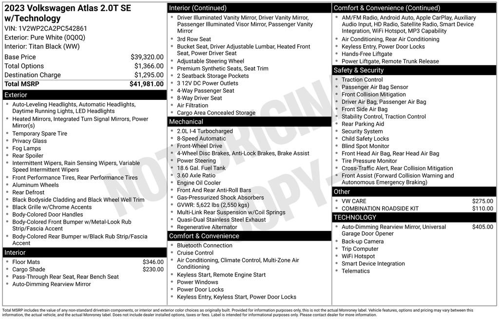 Used 2023 Volkswagen Atlas SE image 7