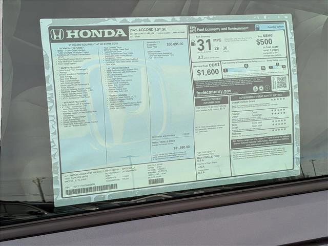 New 2026 Honda Accord SE image 17