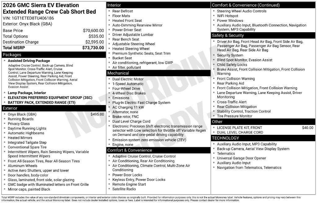 New 2026 GMC Sierra EV Elevation AWD/4WD image 33