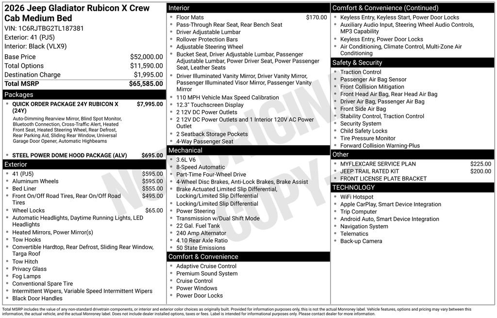 New 2026 Jeep Gladiator Rubicon AWD/4WD image 41
