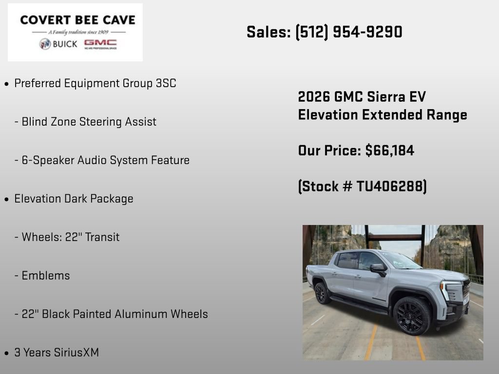 New 2026 GMC Sierra EV Elevation w/ LPO, Elevation Dark Package AWD/4WD image 12