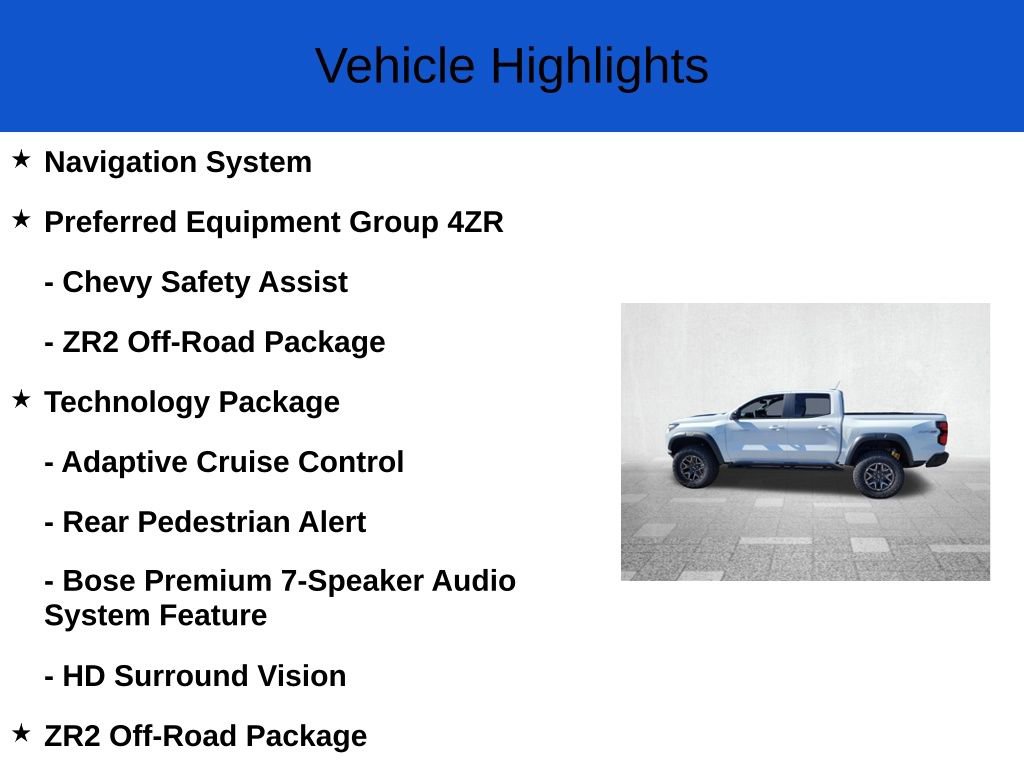New 2026 Chevrolet Colorado ZR2 w/ Technology Package image 2