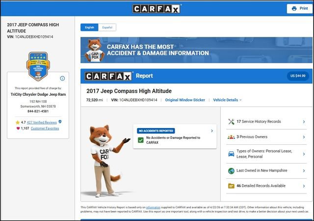 Used 2017 Jeep Compass High Altitude image 13