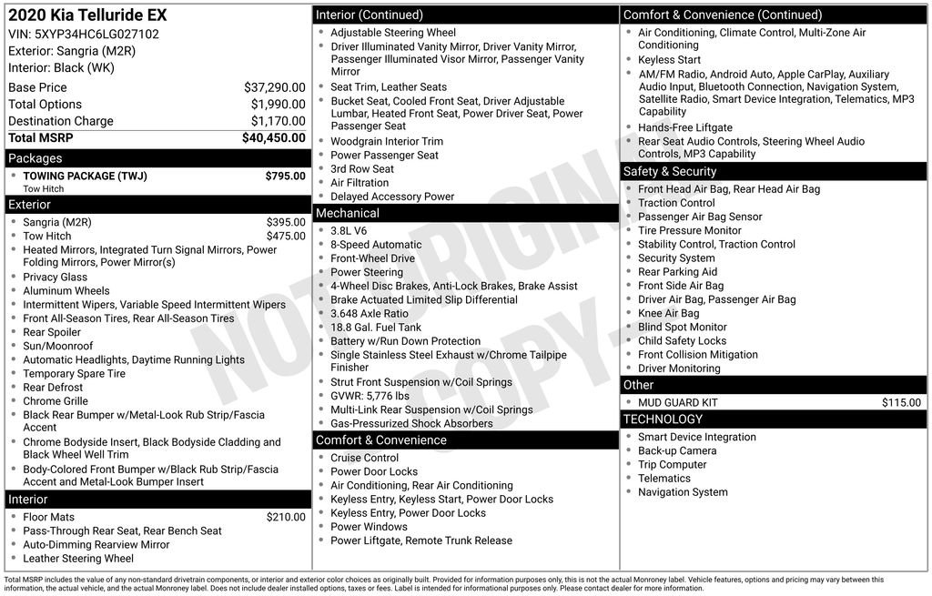 Used 2020 Kia Telluride EX w/ Towing Package image 12