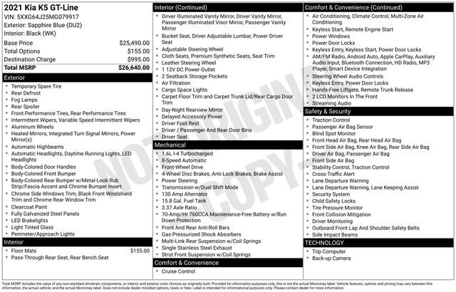 Used 2021 Kia K5 GT-Line image 15