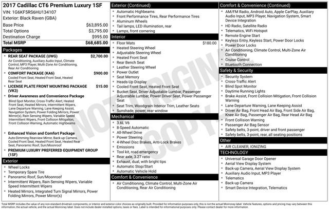 Used 2017 Cadillac CT6 Premium Luxury w/ Rear Seat Package image 46