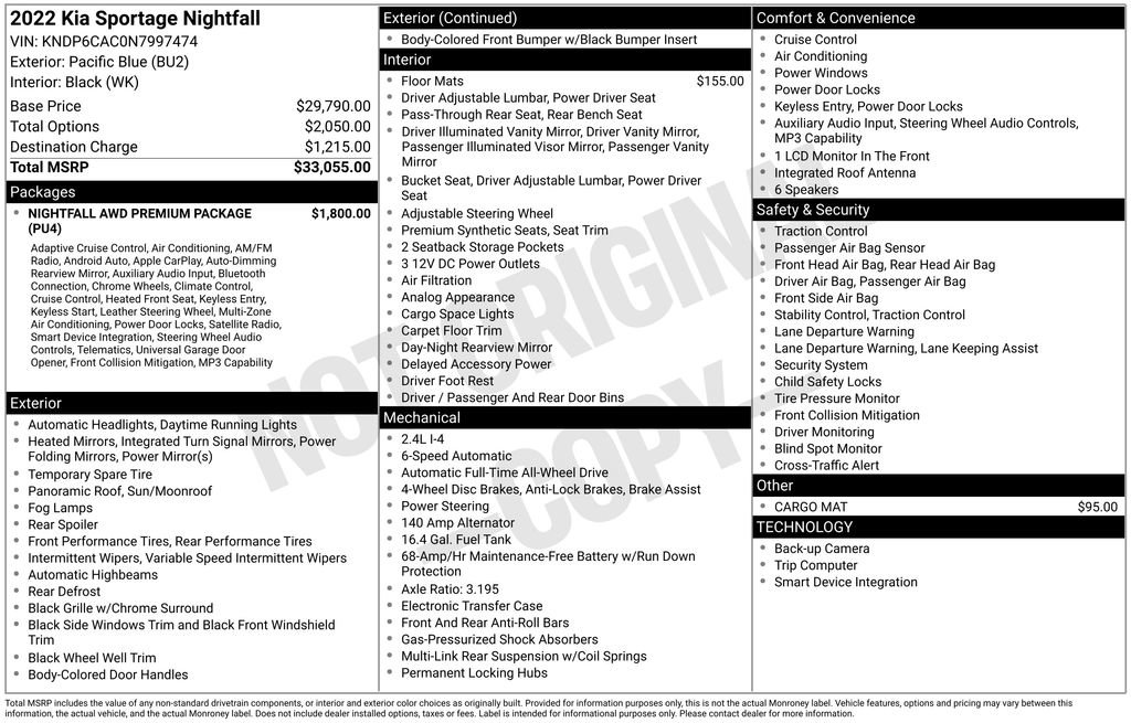Used 2022 Kia Sportage Nightfall Edition w/ Nighfall AWD Premium Package image 30