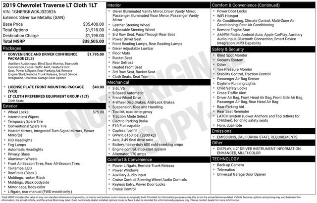 Used 2019 Chevrolet Traverse LT image 42