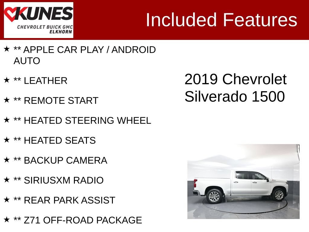 Used 2019 Chevrolet Silverado 1500 LTZ w/ LTZ Plus Package AWD/4WD image 2