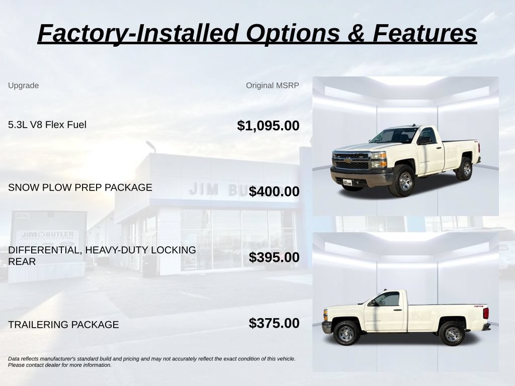 Used 2014 Chevrolet Silverado 1500 W/T w/ Snow Plow Prep Package AWD/4WD image 2