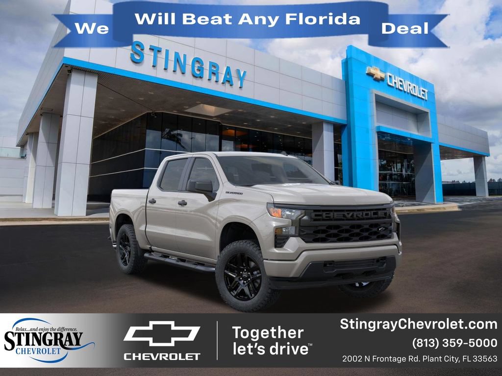 New 2026 Chevrolet Silverado 1500 Custom w/ Turbomax Blackout Package RWD image 1