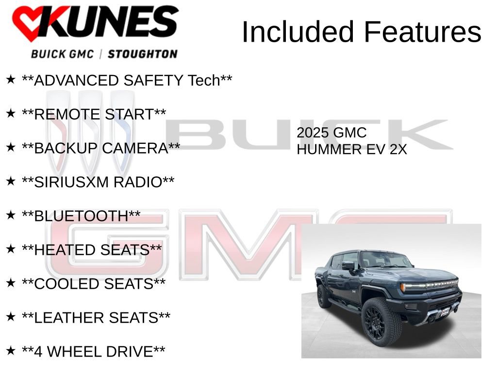 New 2025 GMC Hummer EV 2X w/ LPO, Dark Essentials Package image 2