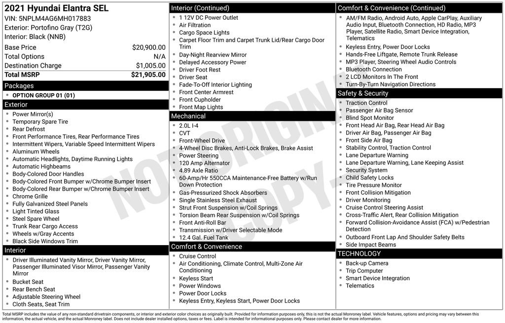 Used 2021 Hyundai Elantra SEL FWD image 17