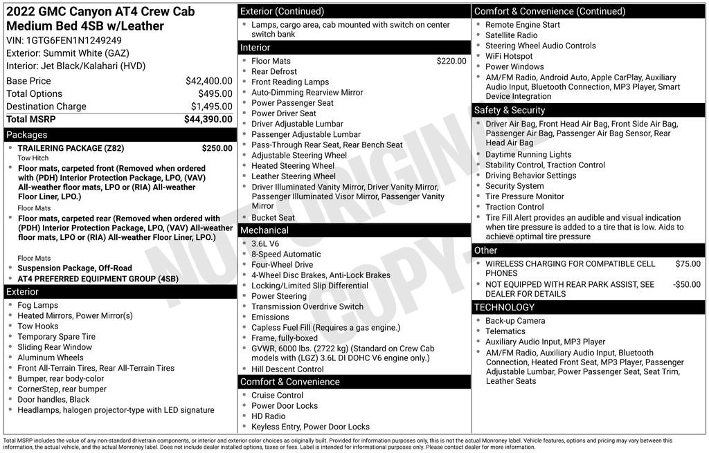 Used 2022 GMC Canyon AT4 w/ Trailering Package AWD/4WD image 32