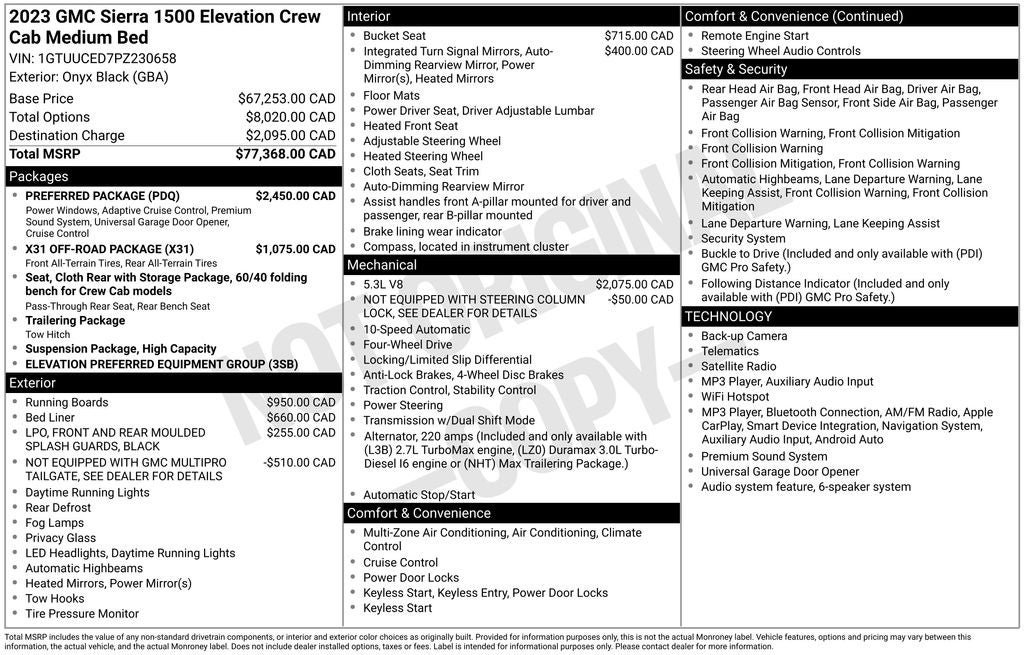 Used 2023 GMC Sierra 1500 Elevation w/ Preferred Package AWD/4WD image 37