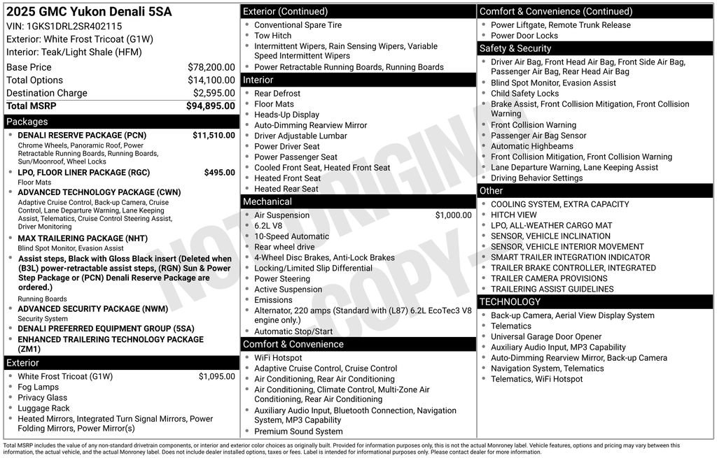 Used 2025 GMC Yukon Denali w/ Denali Reserve Package RWD image 5