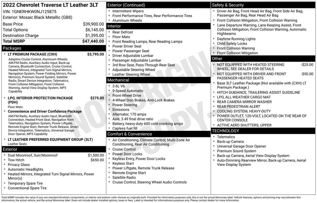 Used 2022 Chevrolet Traverse LT w/ LT Premium Package image 3
